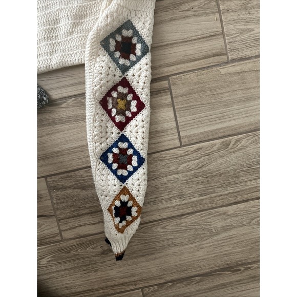 Vintage‎ Knit Sweater crochet granny square Grandpa Core large handmade Puritan - Picture 8 of 8